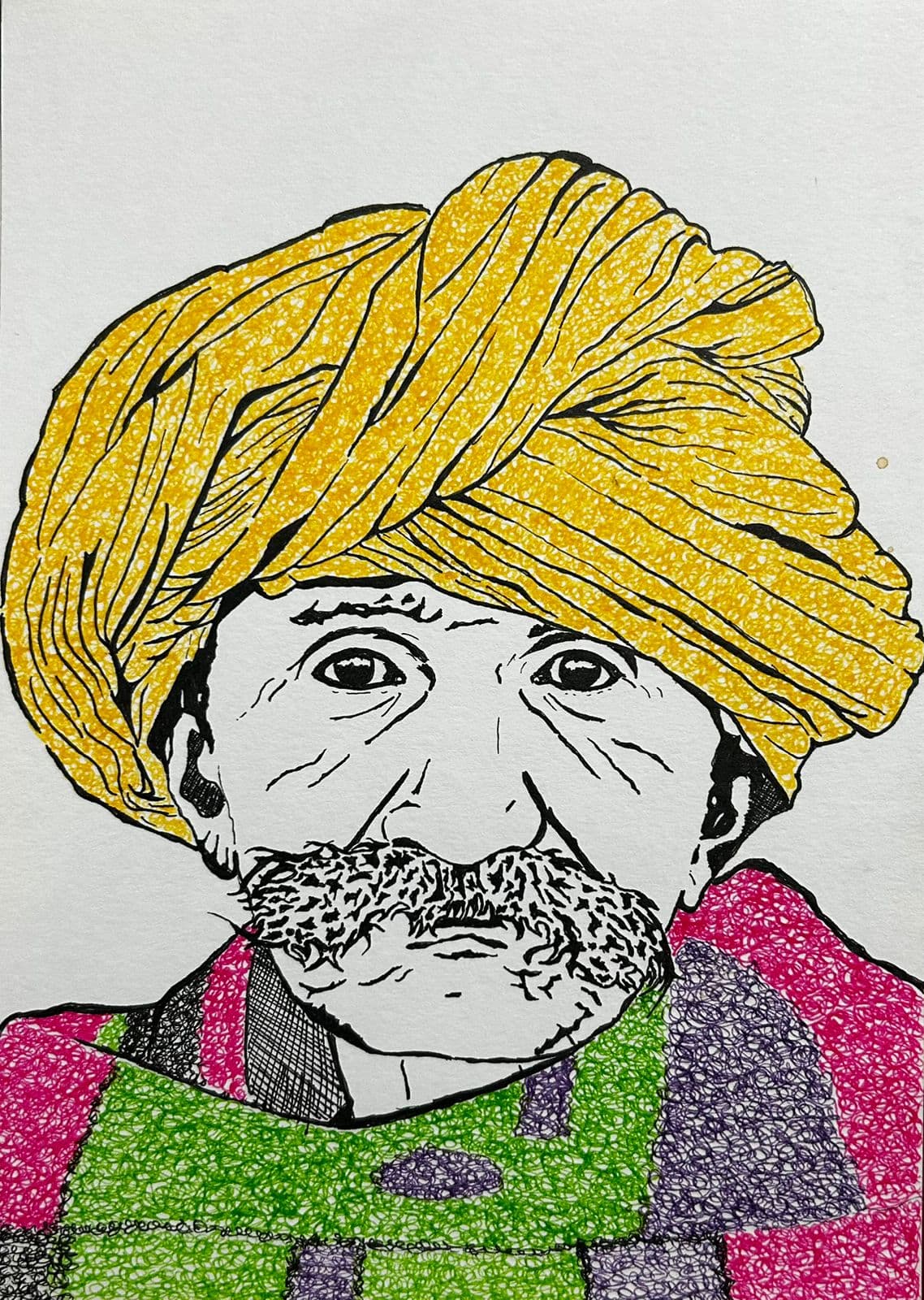Ink artwork by Vikas Kumar (piece-22).