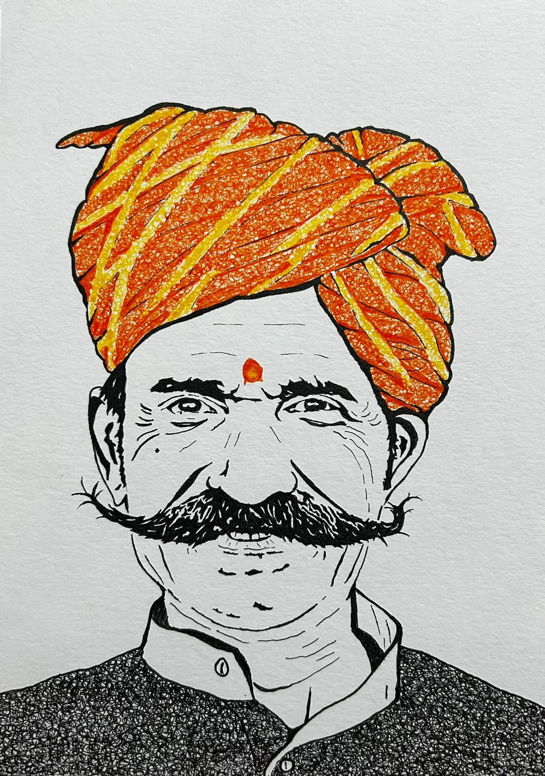 Ink artwork by Vikas Kumar (piece-25).