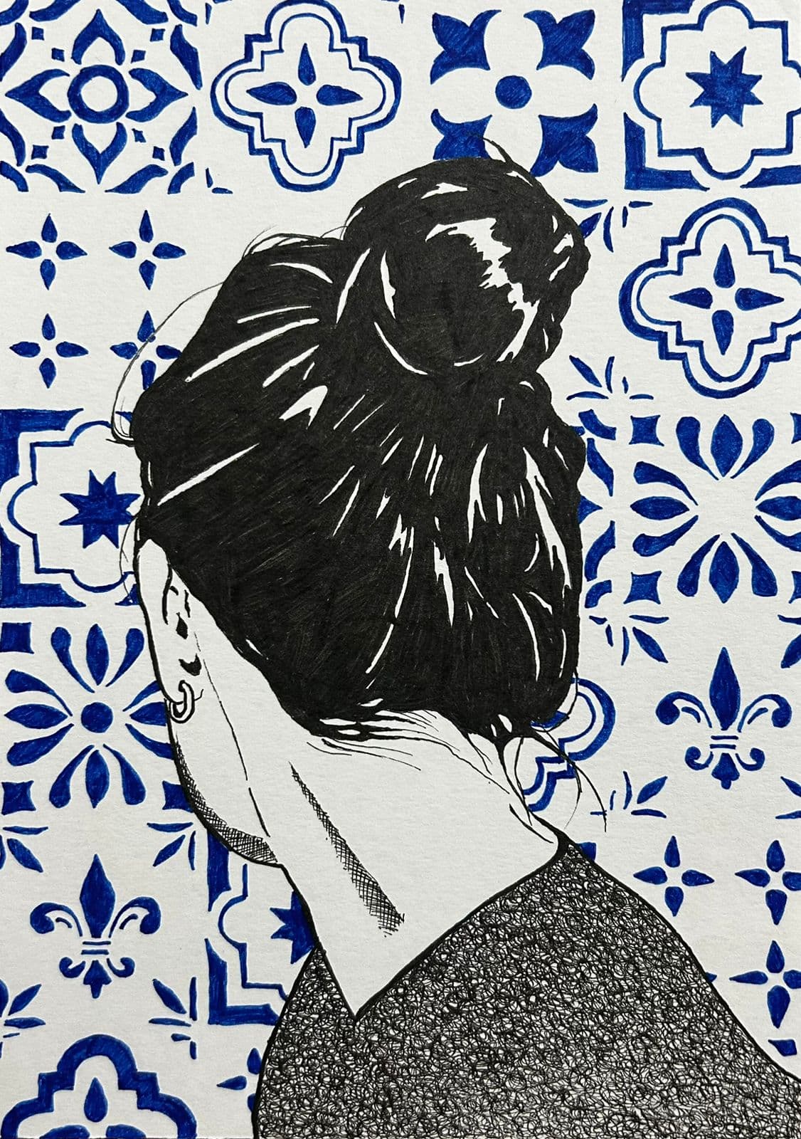 Ink artwork by Vikas Kumar (piece-35).