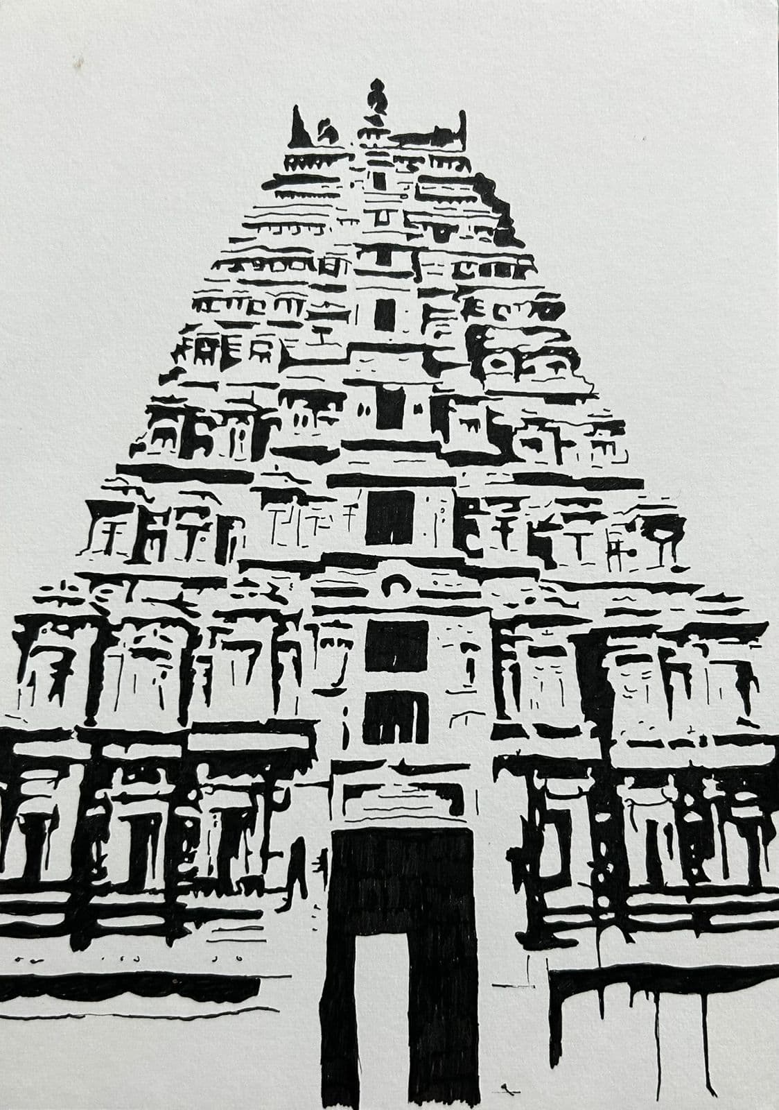 Ink artwork by Vikas Kumar (piece-37).