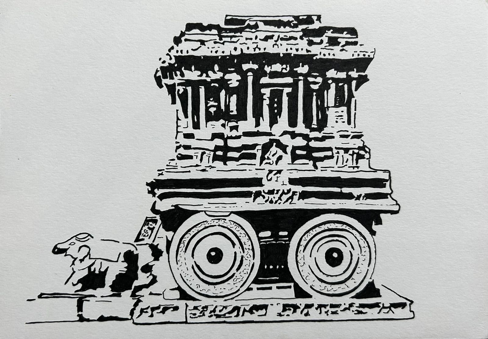 Ink artwork by Vikas Kumar (piece-41).