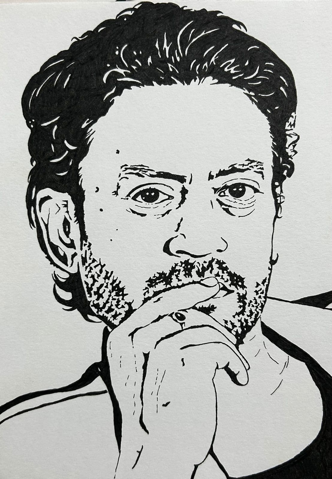 Ink artwork by Vikas Kumar (piece-45).