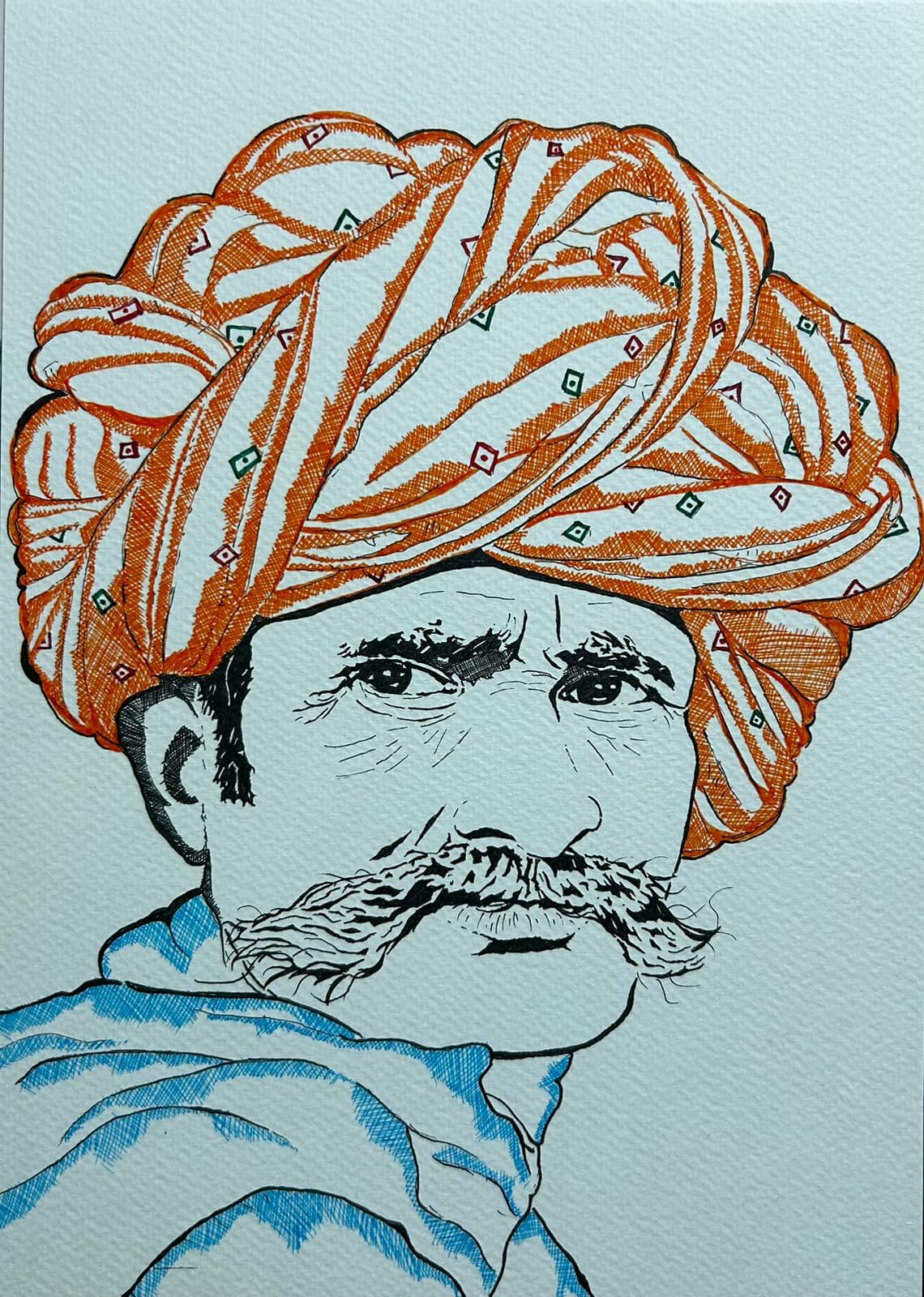 Ink artwork by Vikas Kumar (piece-50).